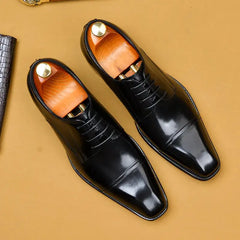 La Finezza 4 - Captoe Italian style leather derby Dress Shoes - Ashour Shoes