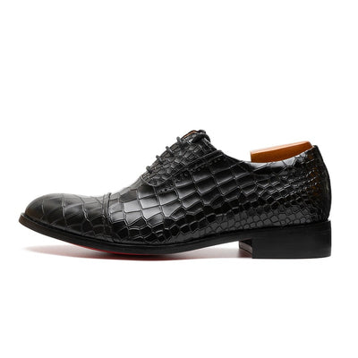 Rossi Luxx2 - Red bottom sole Crocodile Pattern Leather Oxford Shoes