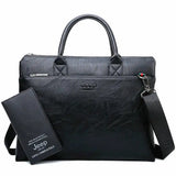 Bulini - Men's Split Leather Business Briefcase – 14-Inch Laptop Bag with Multi-Pocket Design - Ashour Shoes