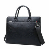 Bulini - Men's Split Leather Business Briefcase – 14-Inch Laptop Bag with Multi-Pocket Design - Ashour Shoes