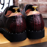 Roveno – Alligator & Crocodile Print Dress Shoes - Men’s Vegan Leather Derby Shoes - Ashour Shoes