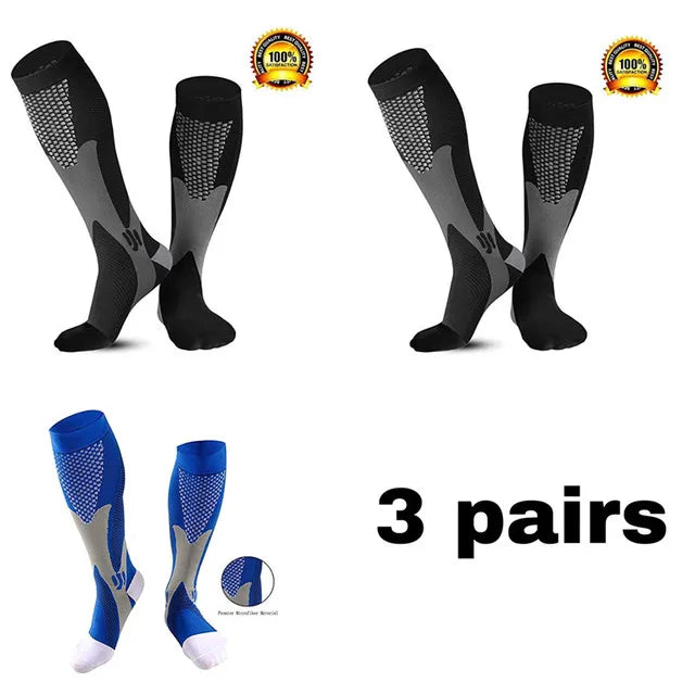 Vigore - Unisex 3-Pack Sports & Compression Socks for Running