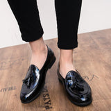 Eleganza - Men's Elegant Patent Finish Tassel Loafers - Ashour Shoes