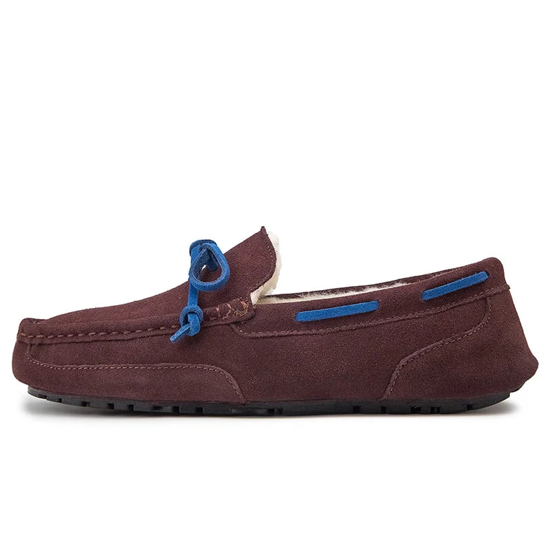 Morbido - Men's Plush Suede Fur-Lined Moccasin Driving Loafer - Ashour Shoes