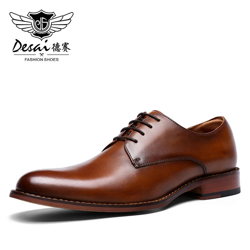 Stilare - Men's Elegant Black Leather Derby Dress Shoes
