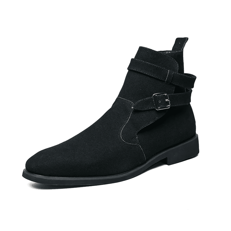 Wibo - Fashion suede leather boots for men with buckle/belt detail - Ashour Shoes