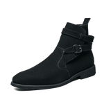 Wibo - Fashion suede leather boots for men with buckle/belt detail - Ashour Shoes
