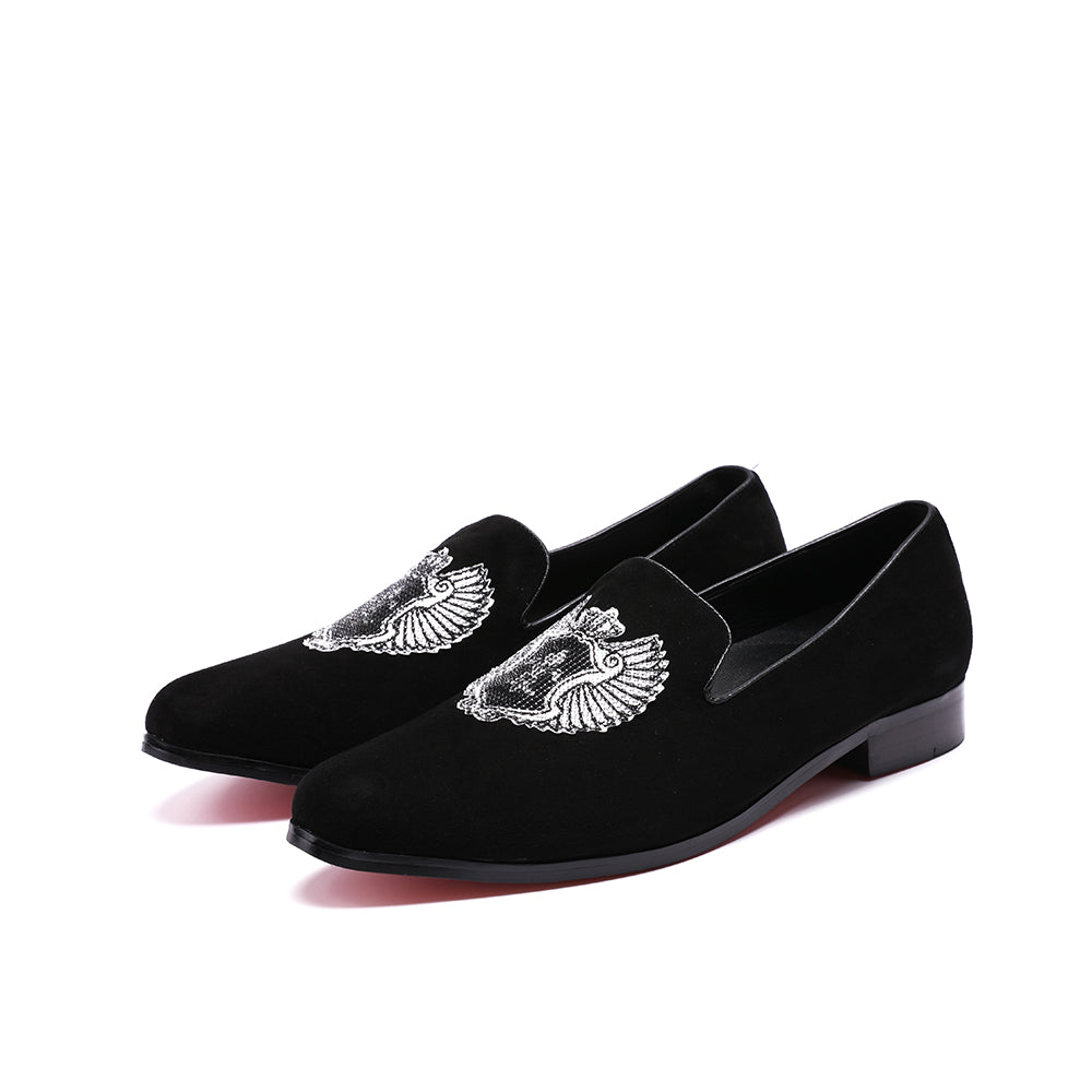 Chris Bello - Velvet Red bottom sole Loafers For men - Ashour Shoes