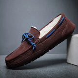 Morbido - Men's Plush Suede Fur-Lined Moccasin Driving Loafer - Ashour Shoes