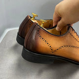 Punteggiato - luxury oxford leather dress shoes for men - Ashour Shoes