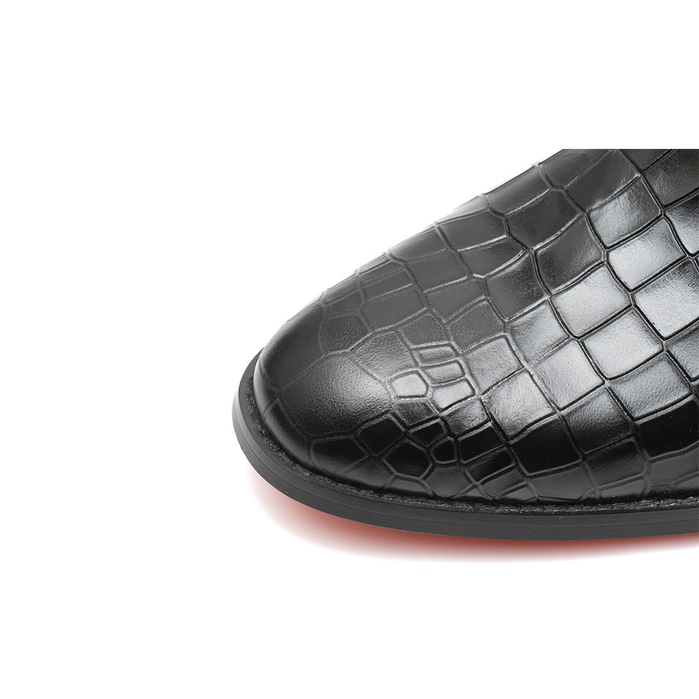 Red Sole Pattern Rossi Luxx3 - Red bottom sole Crocodile Pattern Leather Loafers ...