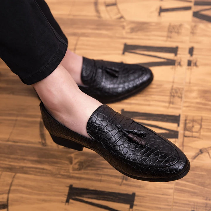 Refendi - Alligator print tassel loafers for men