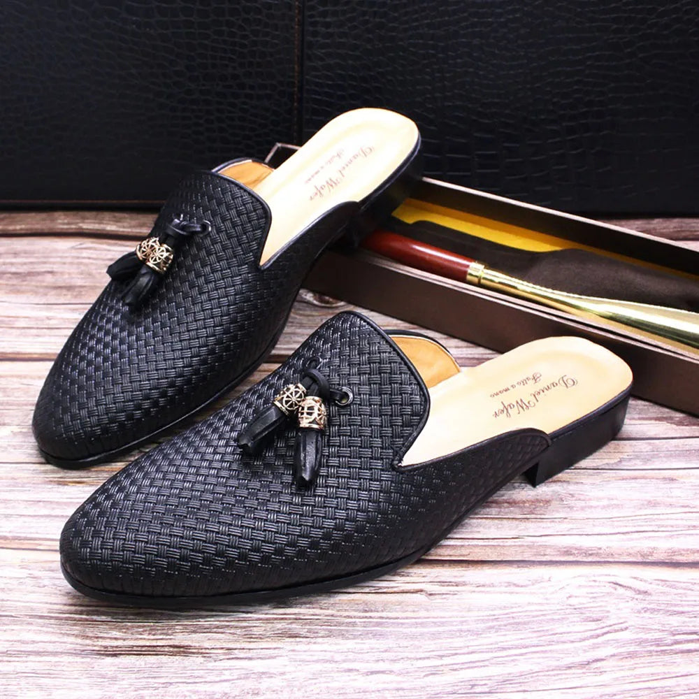 The Momo - Luxury leather tassel men's mules/Loafers