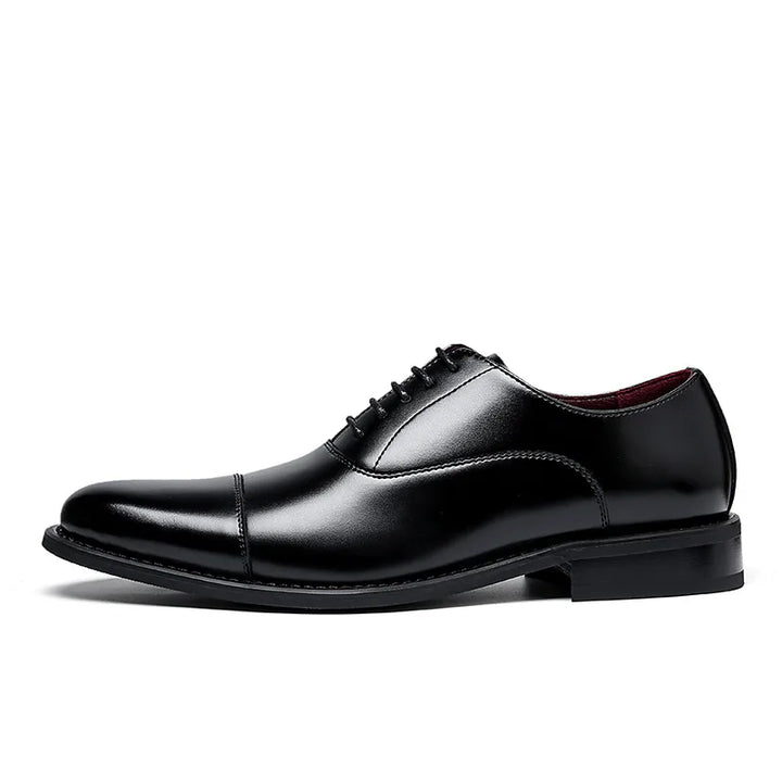 Signore - Men's Elegant Polished Leather Cap Toe Oxford Dress Shoes