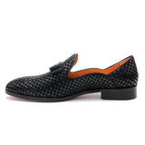 Nobile2 - Men's Black Dress Loafers with Bow Accent - Ashour Shoes