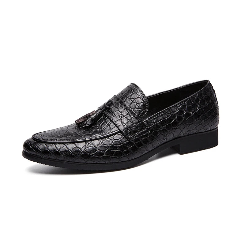 Refendi - Alligator print tassel loafers for men