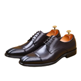 La Finezza 4 - Captoe Italian style leather derby Dress Shoes - Ashour Shoes
