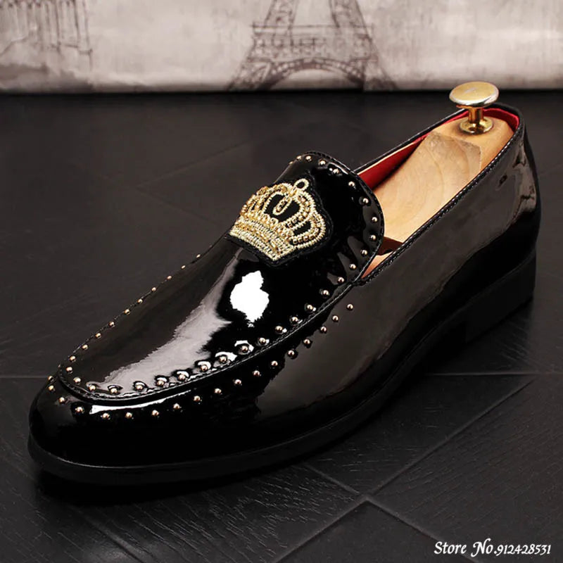Reali - patent leather red bottom sole loafers for men - Ashour Shoes