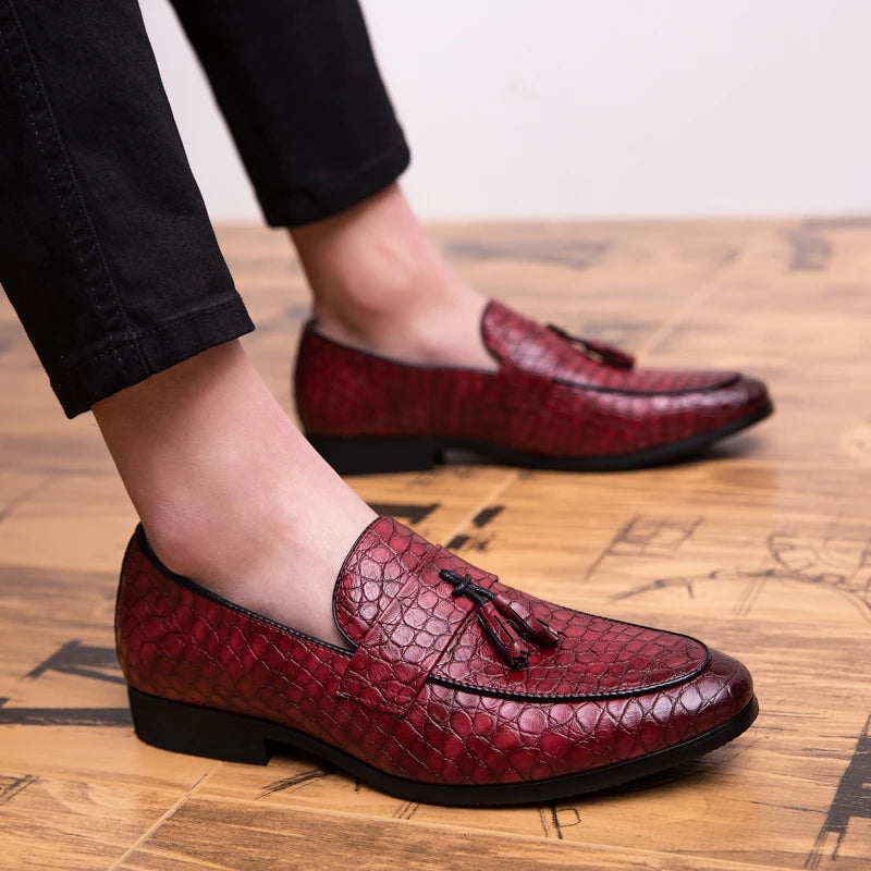 Refendi - Alligator print tassel loafers for men