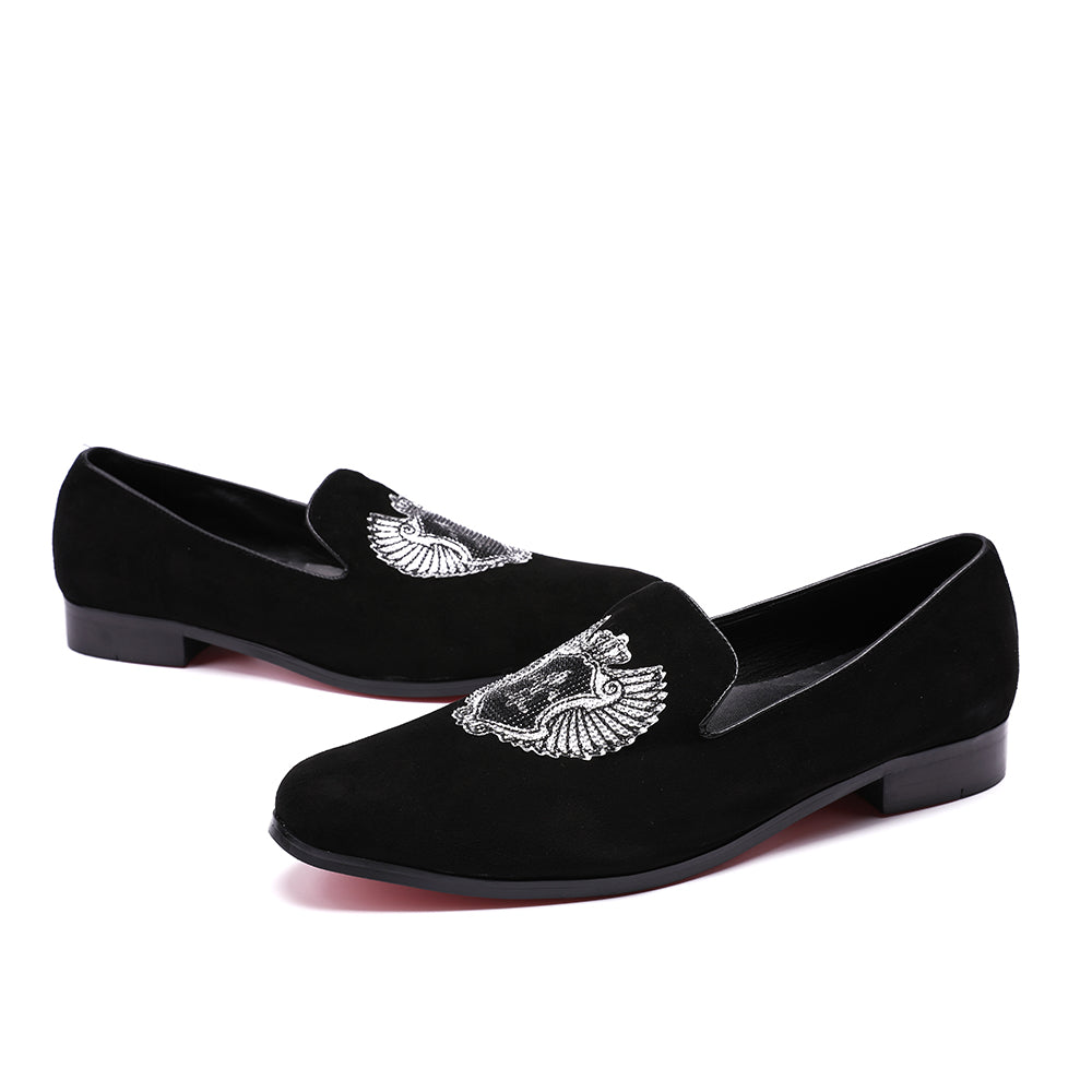 Chris Bello - Velvet Red bottom sole Loafers For men