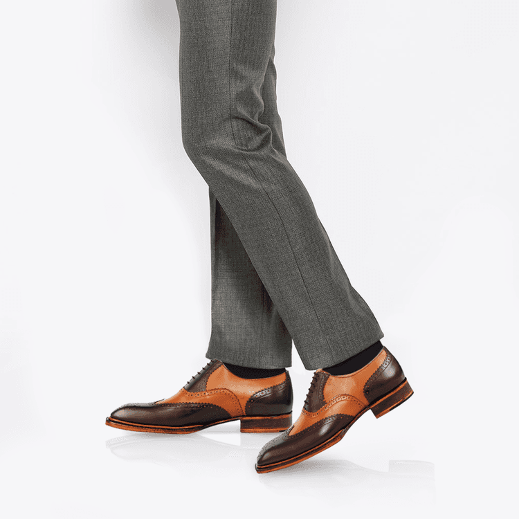 OATES - Exquisite Handcrafted Italian Style Brown Oxford Dress Shoe by Le Ruux - Ashour Shoes