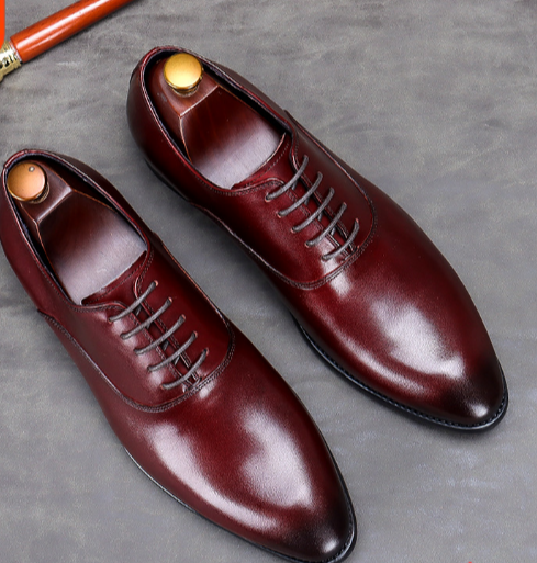 ashour genuine leather oxford dress shoes for men oxblood red