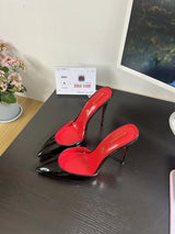 POX3 - Red Bottom High Heels in Patent Leather Pointed Toe Stiletto Pumps for Women - Ashour Shoes