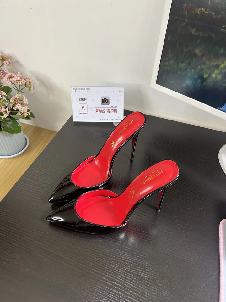 POX3 -   Red Bottom High Heels in Patent Leather Pointed Toe Stiletto Pumps for Women