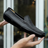 Stile - Men's Breathable Genuine Leather Driving Loafers - Ashour Shoes