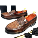 The cenu - Alligator print leather penny loafers for men - Ashour Shoes