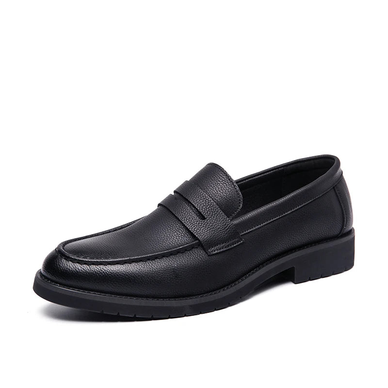Loreno – Men’s Genuine Leather Penny Loafers – Classic Slip On