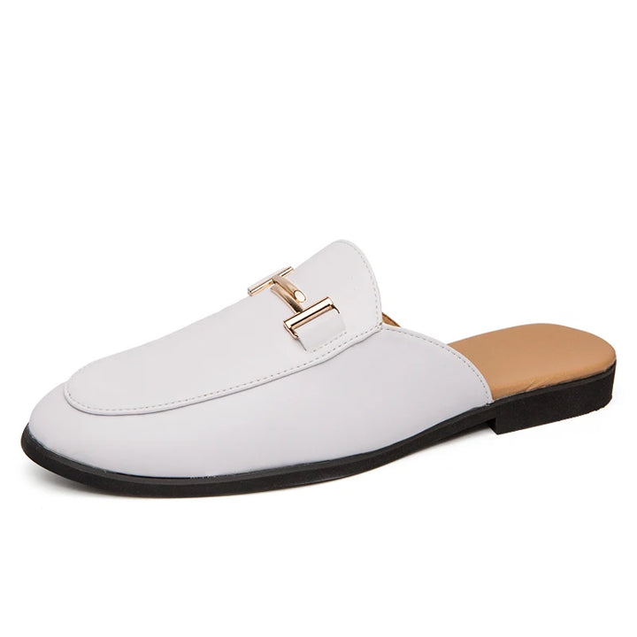 il Blanko 2 - horse bit mules for men/Backless loafers (black or white) - Ashour Shoes