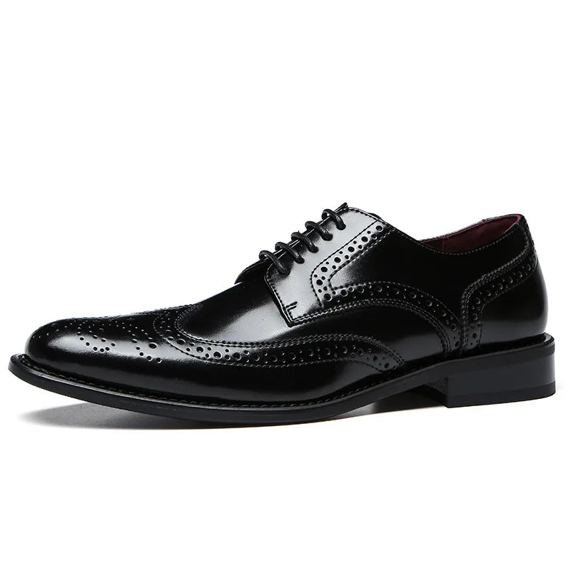 Signore - Men's Elegant Polished Leather Cap Toe Oxford Dress Shoes - Ashour Shoes