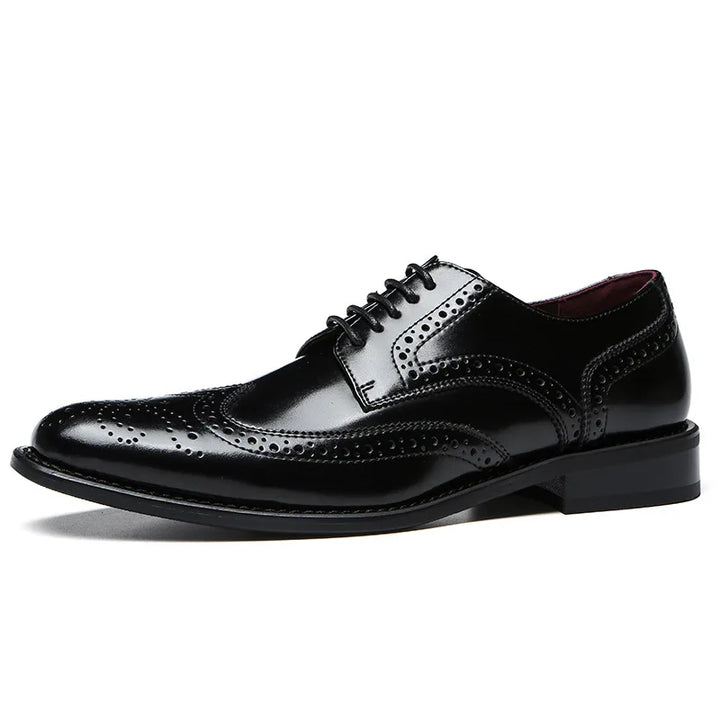 Signore - Men's Elegant Polished Leather Cap Toe Oxford Dress Shoes