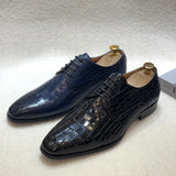 Stilista - Men's Luxury Crocodile Embossed Leather Derby Dress Shoes - Ashour Shoes