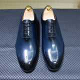 Maestro - Men's Premium Leather Brogue Cap Toe Oxford Dress Shoes - Ashour Shoes