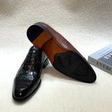 Alligatore - Men's Luxury Crocodile Embossed Leather Cap Toe Oxfords - Ashour Shoes