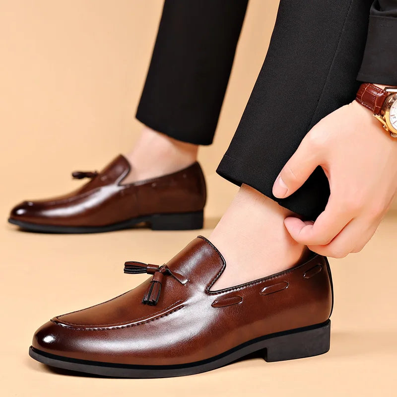 Designer Style Dress Shoes for Men Brand New Business Casual Shoes Slip on Leather Shoes Plus Size for Men Wedding Party Shoes - Ashour Shoes