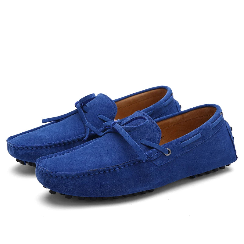 Sereno - Men's Casual Navy Suede Driving Loafers - Ashour Shoes