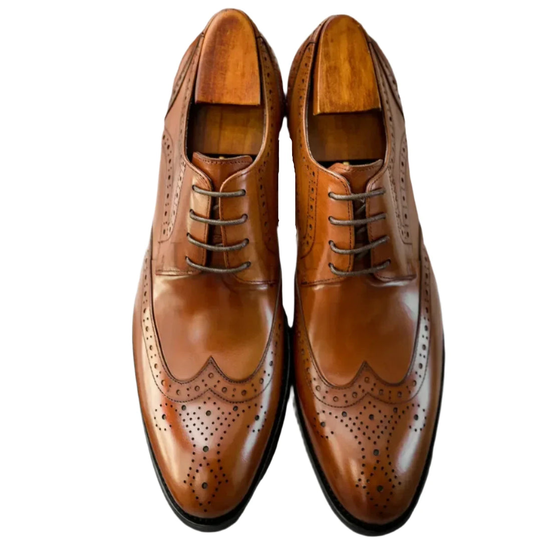 Ryno - Brogue Derby leather dress shoes for men - Ashour Shoes