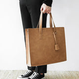 Suma - Men's Vegan Leather Tote Bag – Stylish Vintage Handbag for Everyday Versatility - Ashour Shoes