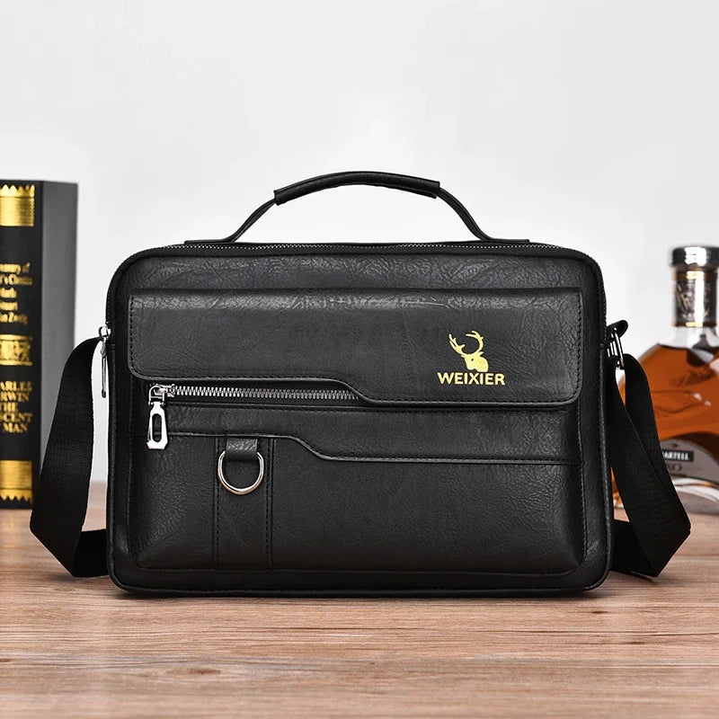 Weix - Men's Casual Flap Messenger Bag Crossbody Leather Shoulder Bag - Ashour Shoes