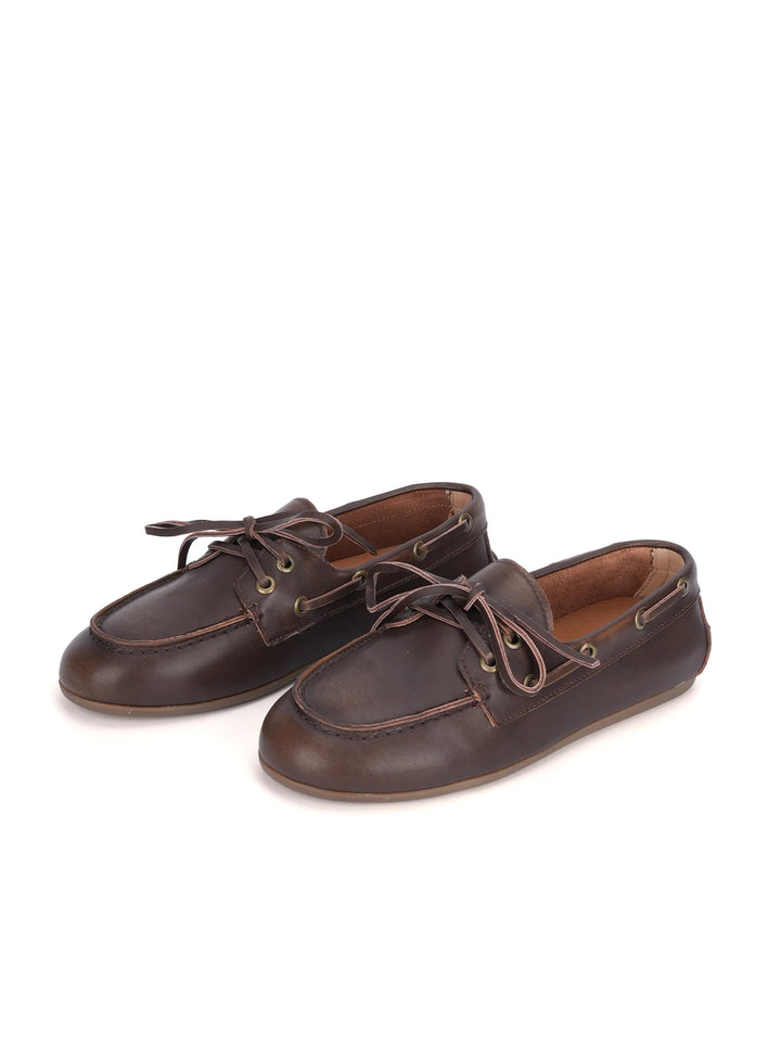 Lerana - Genuine Leather Boat Shoes for Women. Classic Moccasin for Everyday Comfort