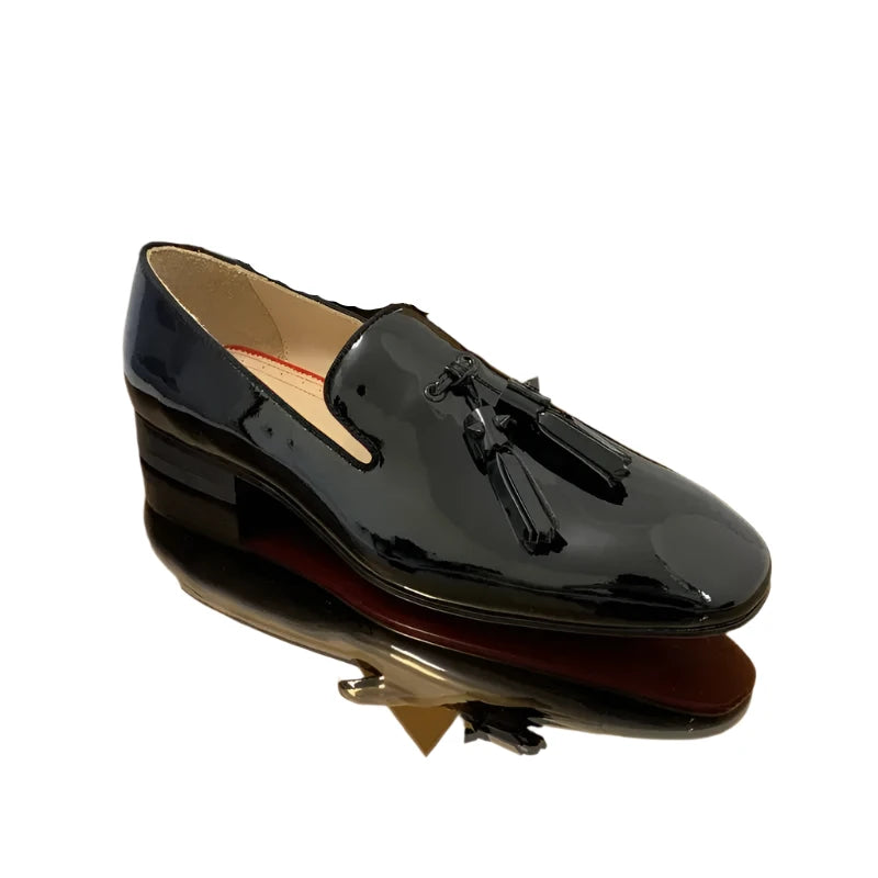 Rossi X1 - Handmade red bottom sole leather tassel loafers for men - Ashour Shoes