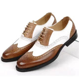 Dandy - Men's Two-Tone Wingtip Brogue Oxford Dress Shoes - Ashour Shoes