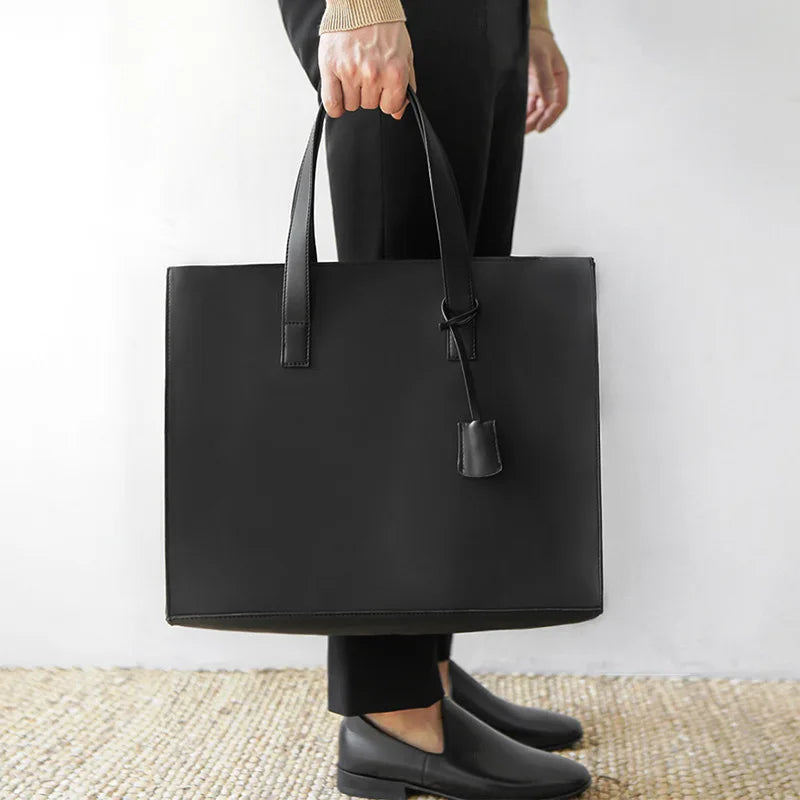 Suma - Men's Vegan Leather Tote Bag – Stylish Vintage Handbag for Everyday Versatility - Ashour Shoes