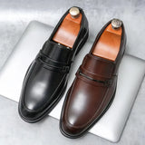 Raffinato - Men's Polished Leather Almond Toe Loafers - Ashour Shoes