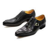 La Fibbia - Men's Luxury single buckle leather oxford dress shoes - Ashour Shoes