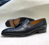 Virello2 – Men’s leather Snake/Python Print Slip-On loafers shoes - Ashour Shoes