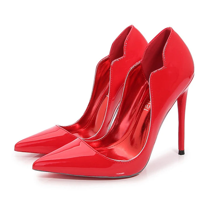 POX Luxx - Elegant red bottom/inner stiletto heels for women (12cm) - Ashour Shoes